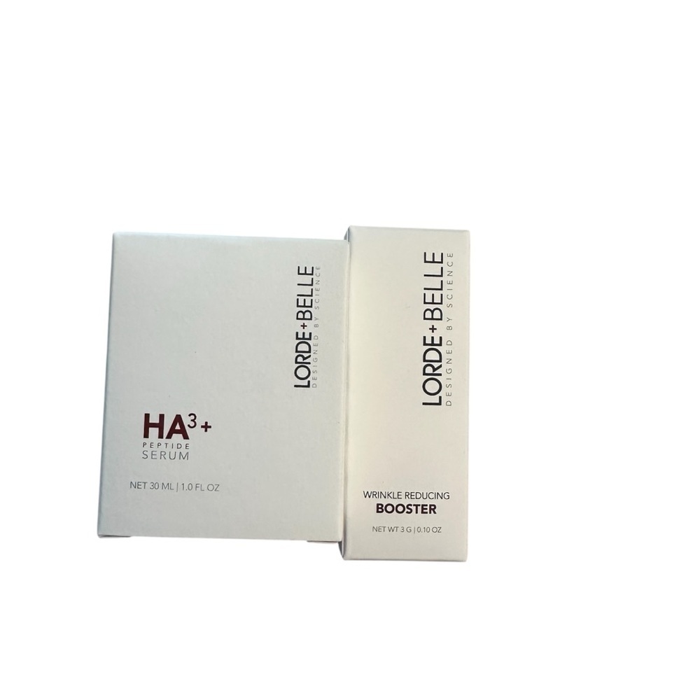 Lorde+Belle HA3 Peptide Serum and Wrinkle Reducing Booster Skincare Set of 2 NIB